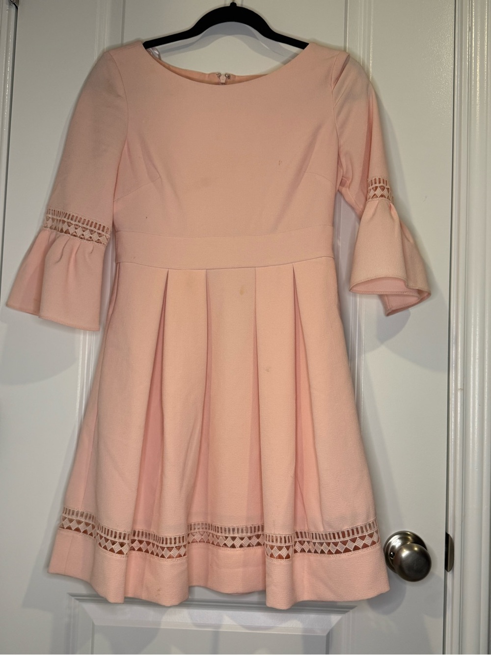 Eliza J Pink Lace-Trim Fit & Flare Dress